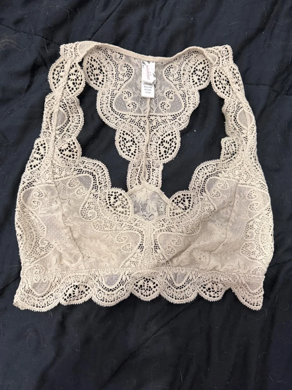 Wishlist Beige/Cream Lace V-Neck Bra – Size Medium – Excellent Condition - Picture 1 of 4